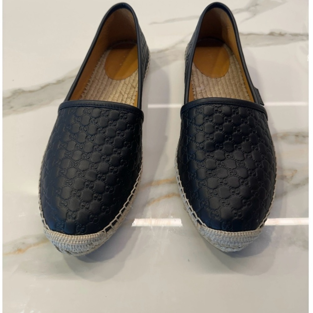 Gucci black Embossed Espadrilles, used but in great condition.